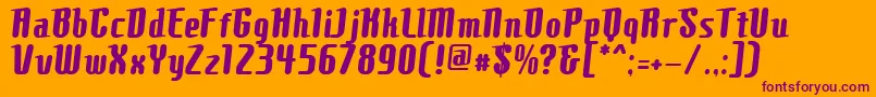 ComonsBold Font – Purple Fonts on Orange Background