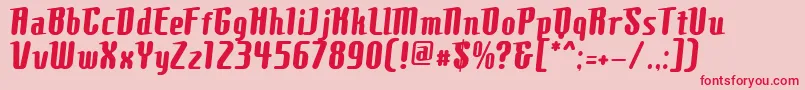 フォントComonsBold – ピンクの背景に赤い文字