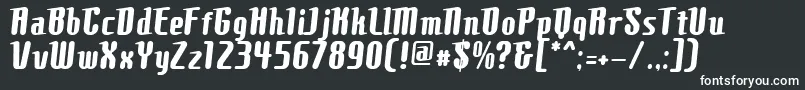 Шрифт ComonsBold – белые шрифты на чёрном фоне