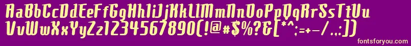 ComonsBold-fontti – keltaiset fontit violetilla taustalla