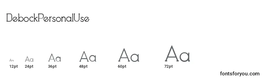 DebockPersonalUse Font Sizes