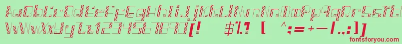 Tapis Font – Red Fonts on Green Background