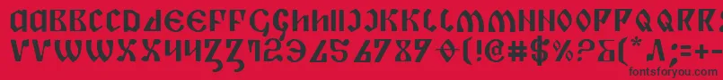 PiperPie Font – Black Fonts on Red Background