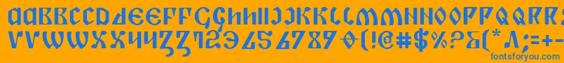 PiperPie Font – Blue Fonts on Orange Background