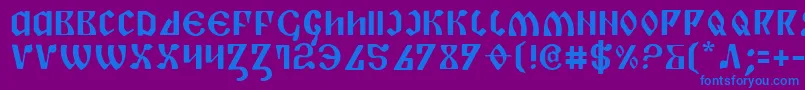 PiperPie-Schriftart – Blaue Schriften auf violettem Hintergrund