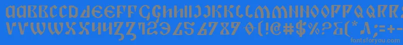 フォントPiperPie – 青い背景に灰色の文字