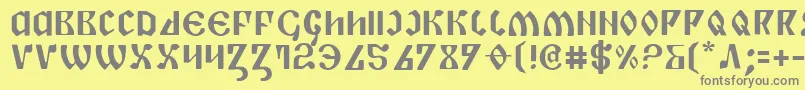 フォントPiperPie – 黄色の背景に灰色の文字