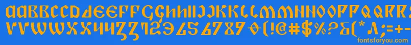 Fonte PiperPie – fontes laranjas em um fundo azul