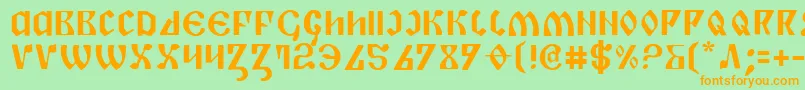 PiperPie Font – Orange Fonts on Green Background