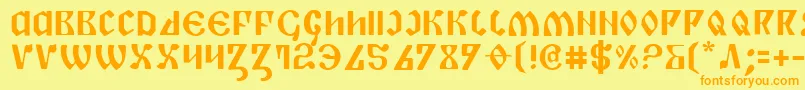 PiperPie-Schriftart – Orangefarbene Schriften auf gelbem Hintergrund