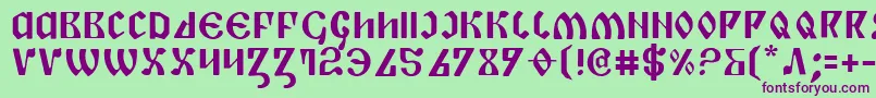 PiperPie-Schriftart – Violette Schriften auf grünem Hintergrund