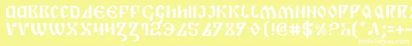 PiperPie-Schriftart – Weiße Schriften auf gelbem Hintergrund