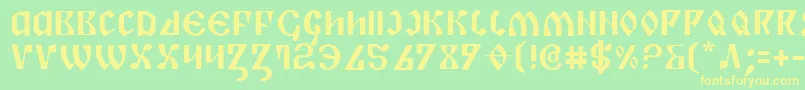 PiperPie Font – Yellow Fonts on Green Background
