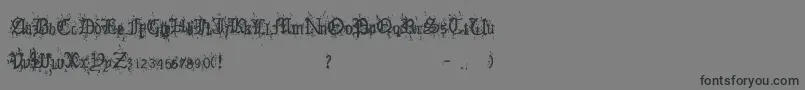 OldEnglishHearts-Schriftart – Schwarze Schriften auf grauem Hintergrund