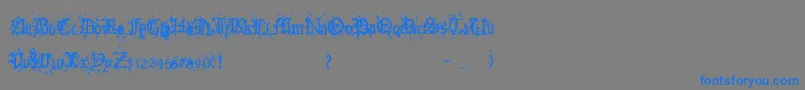 OldEnglishHearts Font – Blue Fonts on Gray Background