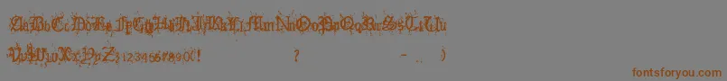 OldEnglishHearts Font – Brown Fonts on Gray Background