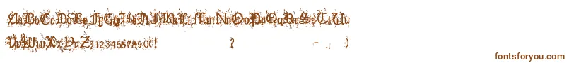 OldEnglishHearts Font – Brown Fonts on White Background