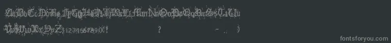 OldEnglishHearts Font – Gray Fonts on Black Background