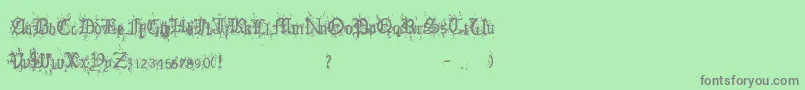 OldEnglishHearts Font – Gray Fonts on Green Background