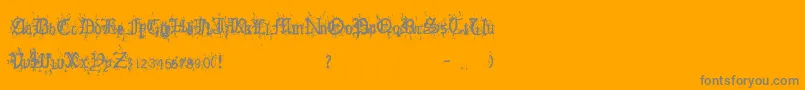 OldEnglishHearts-Schriftart – Graue Schriften auf orangefarbenem Hintergrund