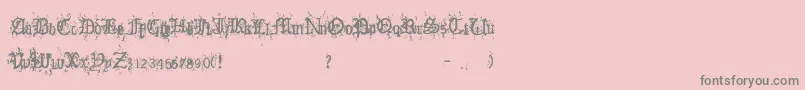 OldEnglishHearts Font – Gray Fonts on Pink Background