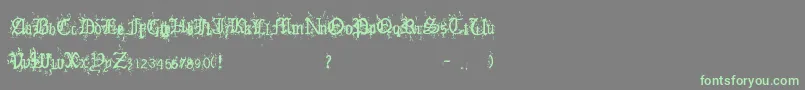 OldEnglishHearts Font – Green Fonts on Gray Background