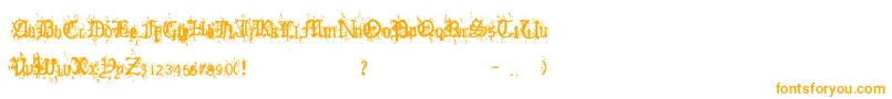 OldEnglishHearts-Schriftart – Orangefarbene Schriften