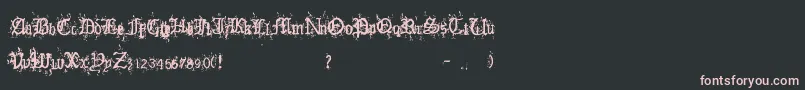 OldEnglishHearts Font – Pink Fonts on Black Background