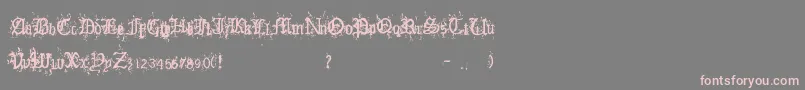 OldEnglishHearts Font – Pink Fonts on Gray Background