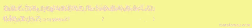 OldEnglishHearts Font – Pink Fonts on Yellow Background