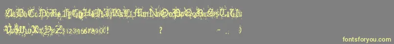 OldEnglishHearts Font – Yellow Fonts on Gray Background