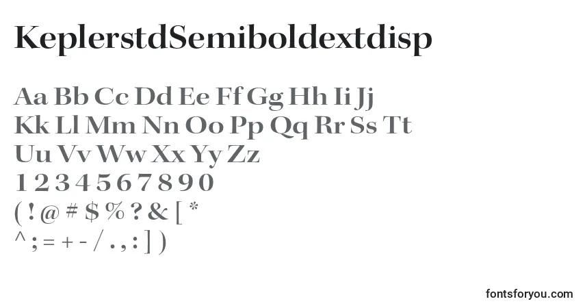 Czcionka KeplerstdSemiboldextdisp – alfabet, cyfry, specjalne znaki