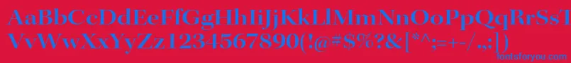 フォントKeplerstdSemiboldextdisp – 赤い背景に青い文字