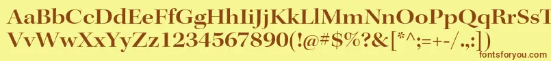 フォントKeplerstdSemiboldextdisp – 茶色の文字が黄色の背景にあります。