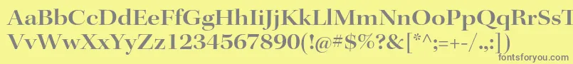 フォントKeplerstdSemiboldextdisp – 黄色の背景に灰色の文字