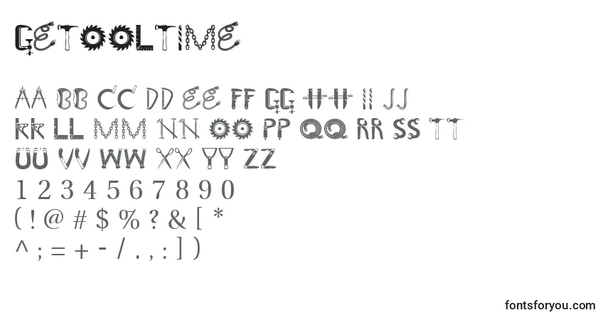 GeTooltime Font – alphabet, numbers, special characters
