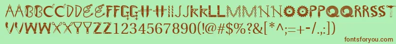 GeTooltime Font – Brown Fonts on Green Background