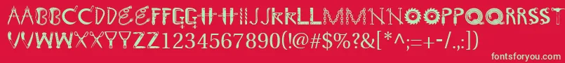 フォントGeTooltime – 赤い背景に緑の文字