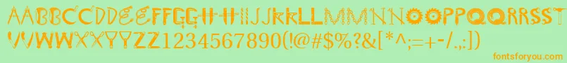 GeTooltime Font – Orange Fonts on Green Background