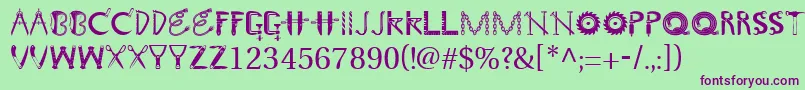 GeTooltime Font – Purple Fonts on Green Background