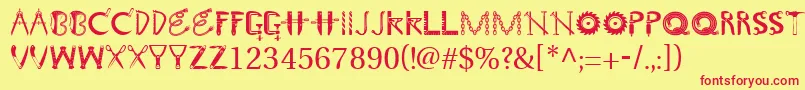 フォントGeTooltime – 赤い文字の黄色い背景