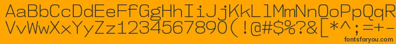 Nk57MonospaceNoLt-Schriftart – Schwarze Schriften auf orangefarbenem Hintergrund