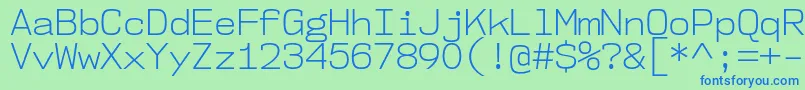 Nk57MonospaceNoLt Font – Blue Fonts on Green Background