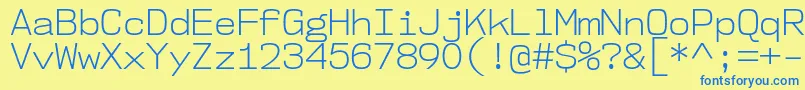 Nk57MonospaceNoLt Font – Blue Fonts on Yellow Background