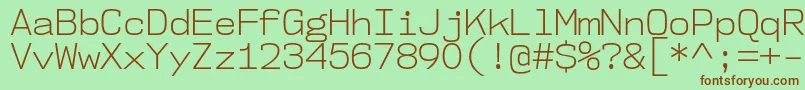 Nk57MonospaceNoLt Font – Brown Fonts on Green Background