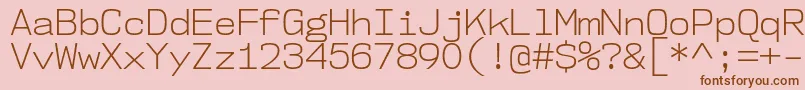 Nk57MonospaceNoLt-Schriftart – Braune Schriften auf rosa Hintergrund