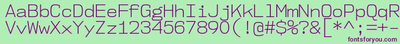 Nk57MonospaceNoLt Font – Purple Fonts on Green Background