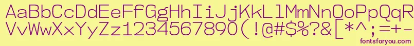 Nk57MonospaceNoLt Font – Purple Fonts on Yellow Background