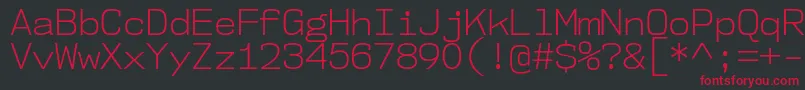 フォントNk57MonospaceNoLt – 黒い背景に赤い文字