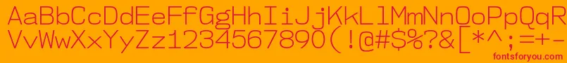 Nk57MonospaceNoLt Font – Red Fonts on Orange Background